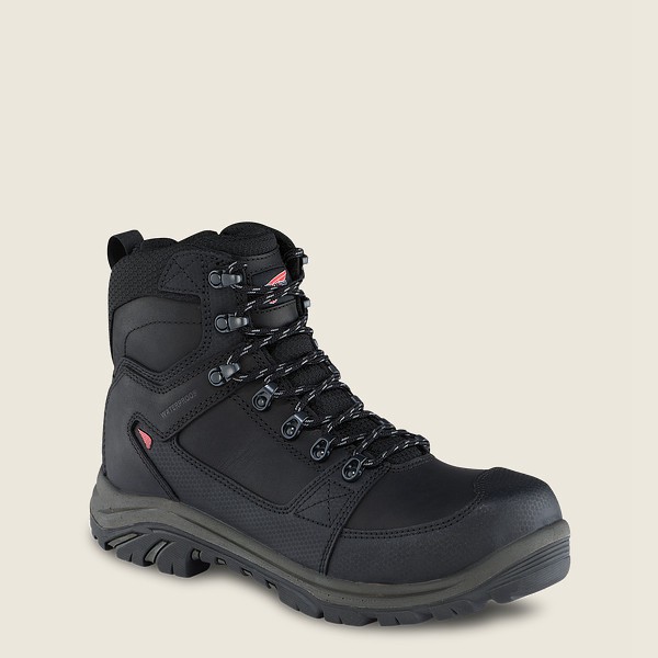 Red Wing Mens Safety Boots - Trades - 6-inch Side-zip Waterproof Toe - Black - PRK456710